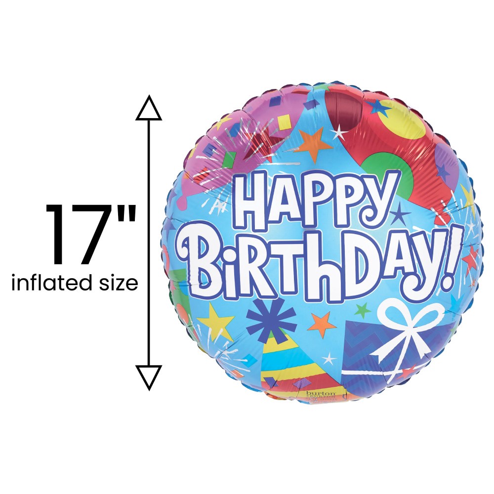 slide 2 of 4, Happy Birthday Helium Filled Balloon, 1 ct