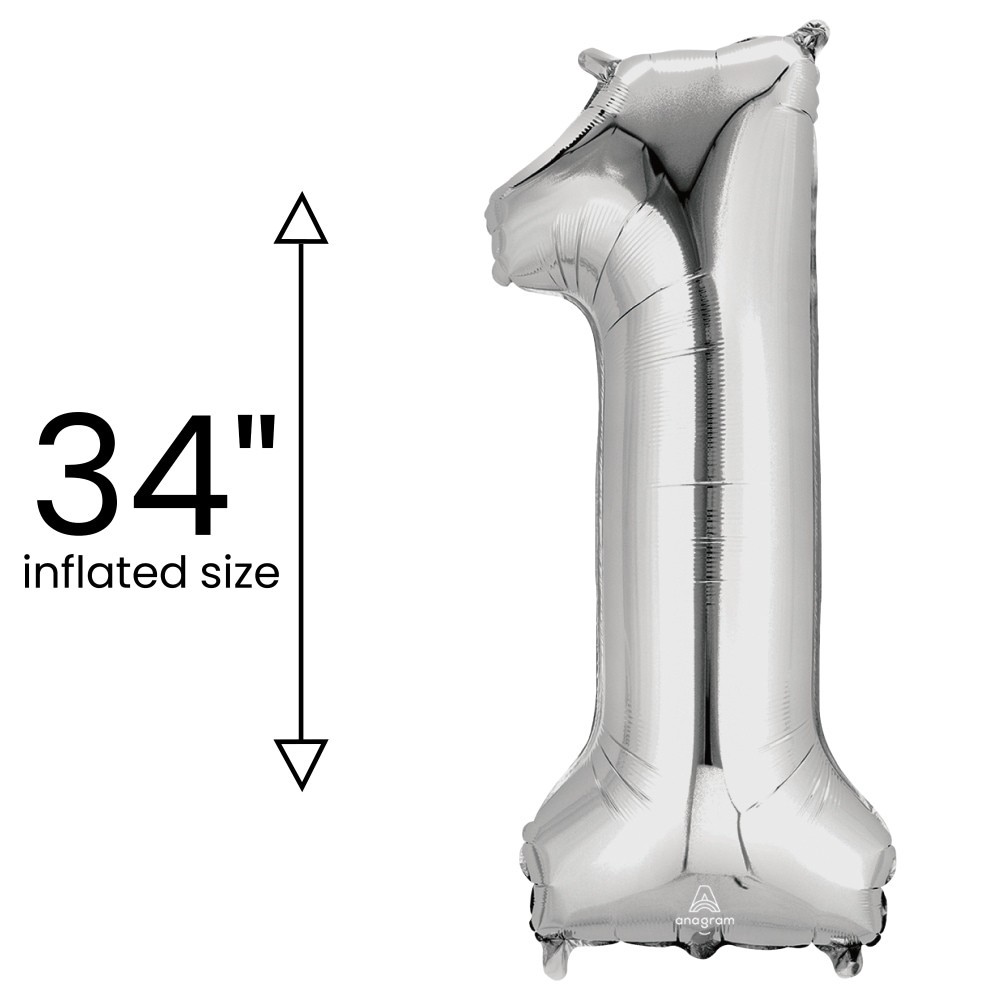 slide 3 of 4, burton + BURTON Number 1 Shape Balloon, 1 ct