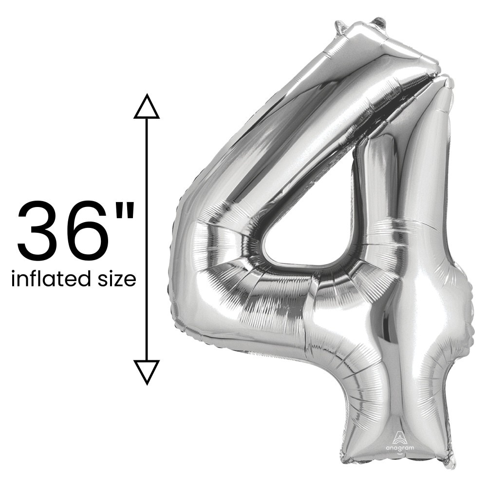 slide 2 of 4, burton + BURTON Number 4 Shape Balloon, 1 ct