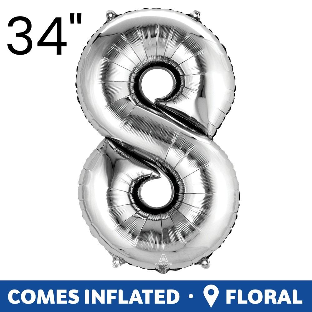 slide 2 of 3, burton + BURTON Number 8 Shape Balloon, 1 ct