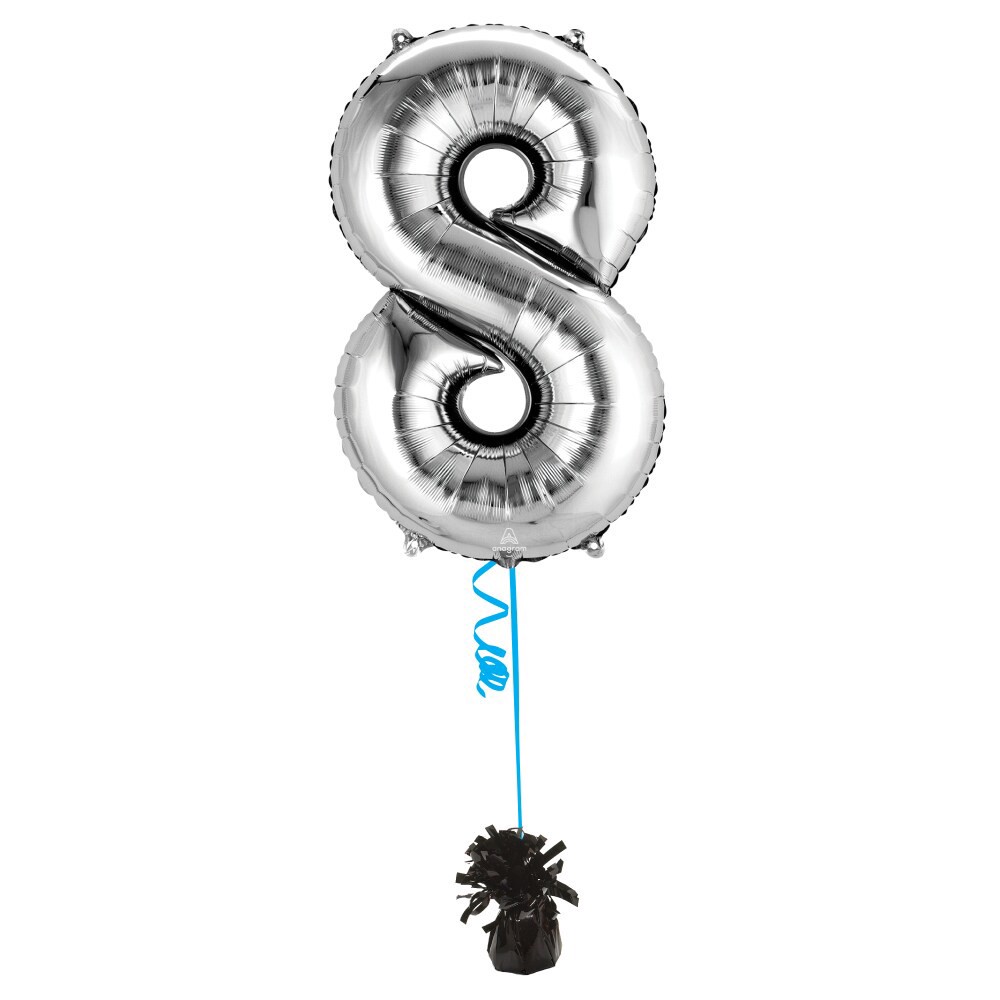 slide 3 of 3, burton + BURTON Number 8 Shape Balloon, 1 ct