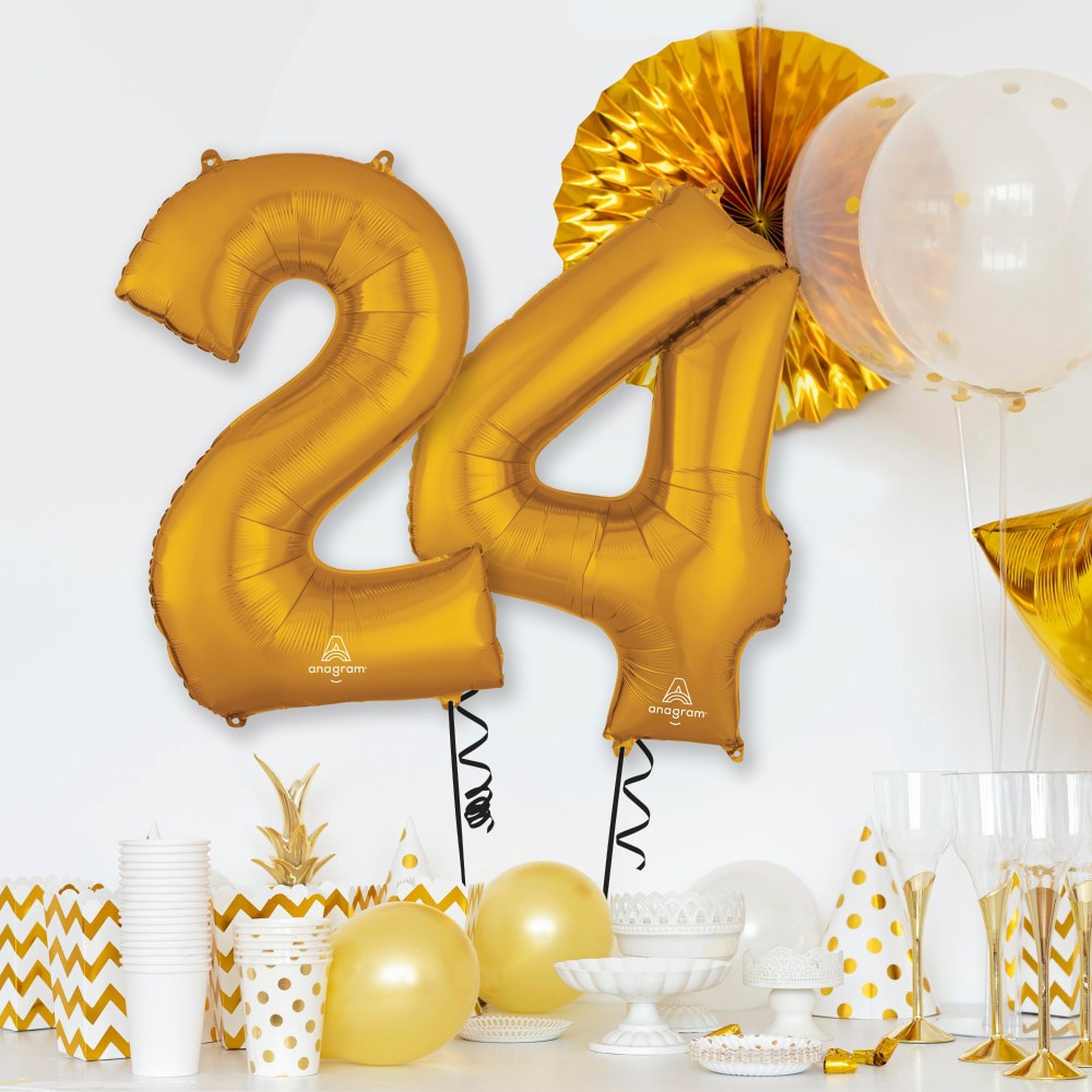 slide 4 of 5, Gold Number 1 Helium Filled Balloon - 34 Inches Big, 1 ct