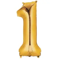 Gold Number 1 Helium Filled Balloon