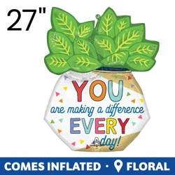 burton + BURTON Greenery Happy Admin Professional's Day Oversized Shape Balloon, 27"