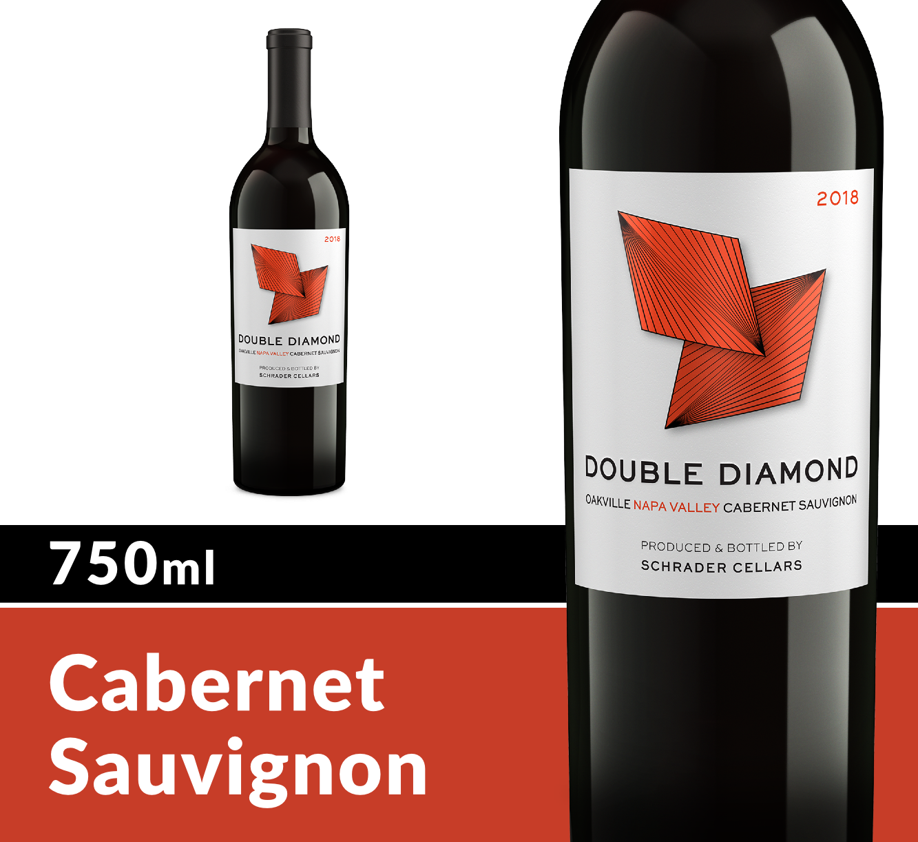 slide 4 of 9, Double Diamond Oakville Cabernet Sauvignon 2018 Red Wine, 750 mL Bottle, 25.36 fl oz