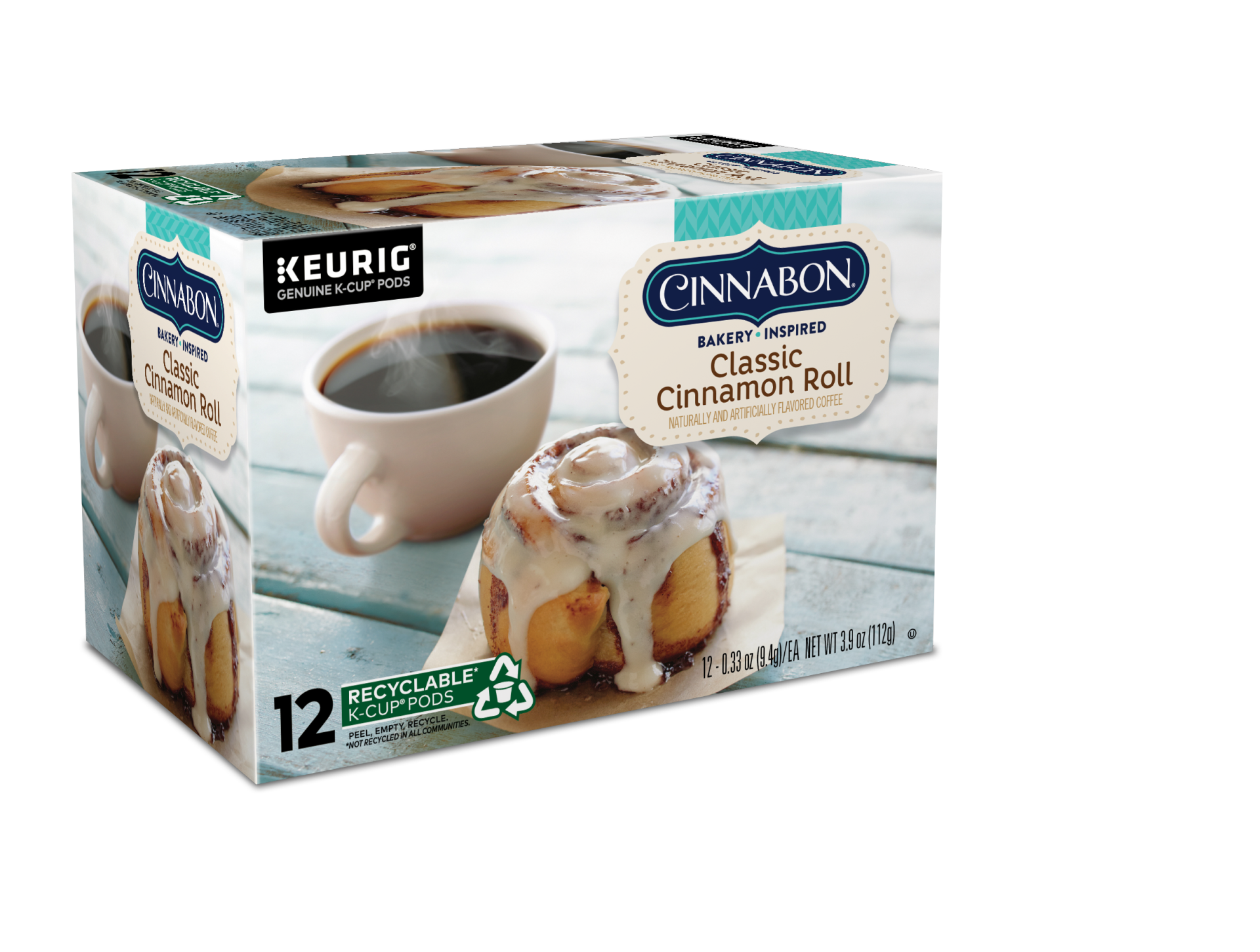 slide 3 of 3, Cinnabon Classic Cinnamon Roll Keurig Single-Serve K-Cup Pods, Light Roast Coffee, 12 ct