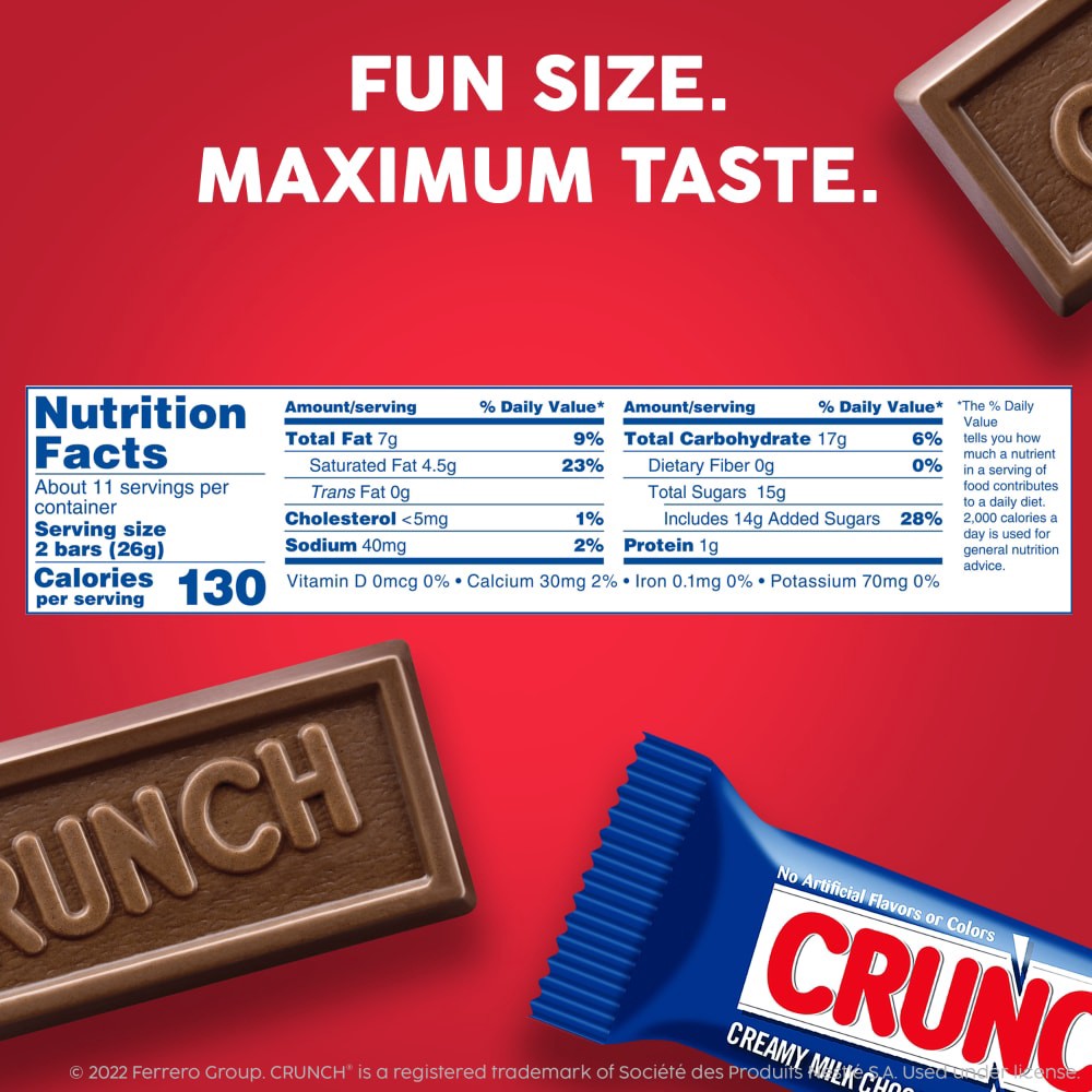 slide 4 of 6, Crunch Creamy Milk Chocolate with Crisped Rice Milk Chocolate Fun Size 10 oz, 10 oz