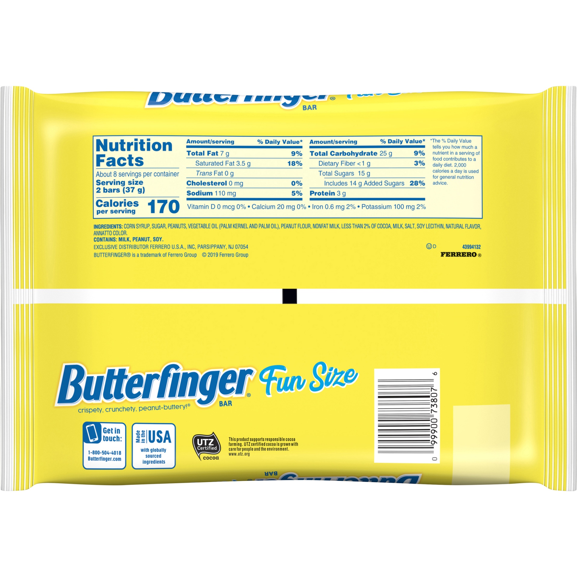 slide 7 of 8, Butterfinger Fun Size Bar 10.2 oz, 10.2 oz