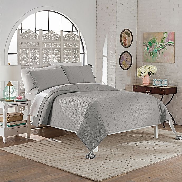 slide 1 of 4, Marble Hill Nadia Queen Quilt Set - Grey, 3 ct