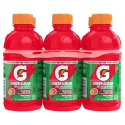 Gatorade Lower Sugar Electrolyte Beverage Fruit Punch - 6 Pack, 12 fl oz