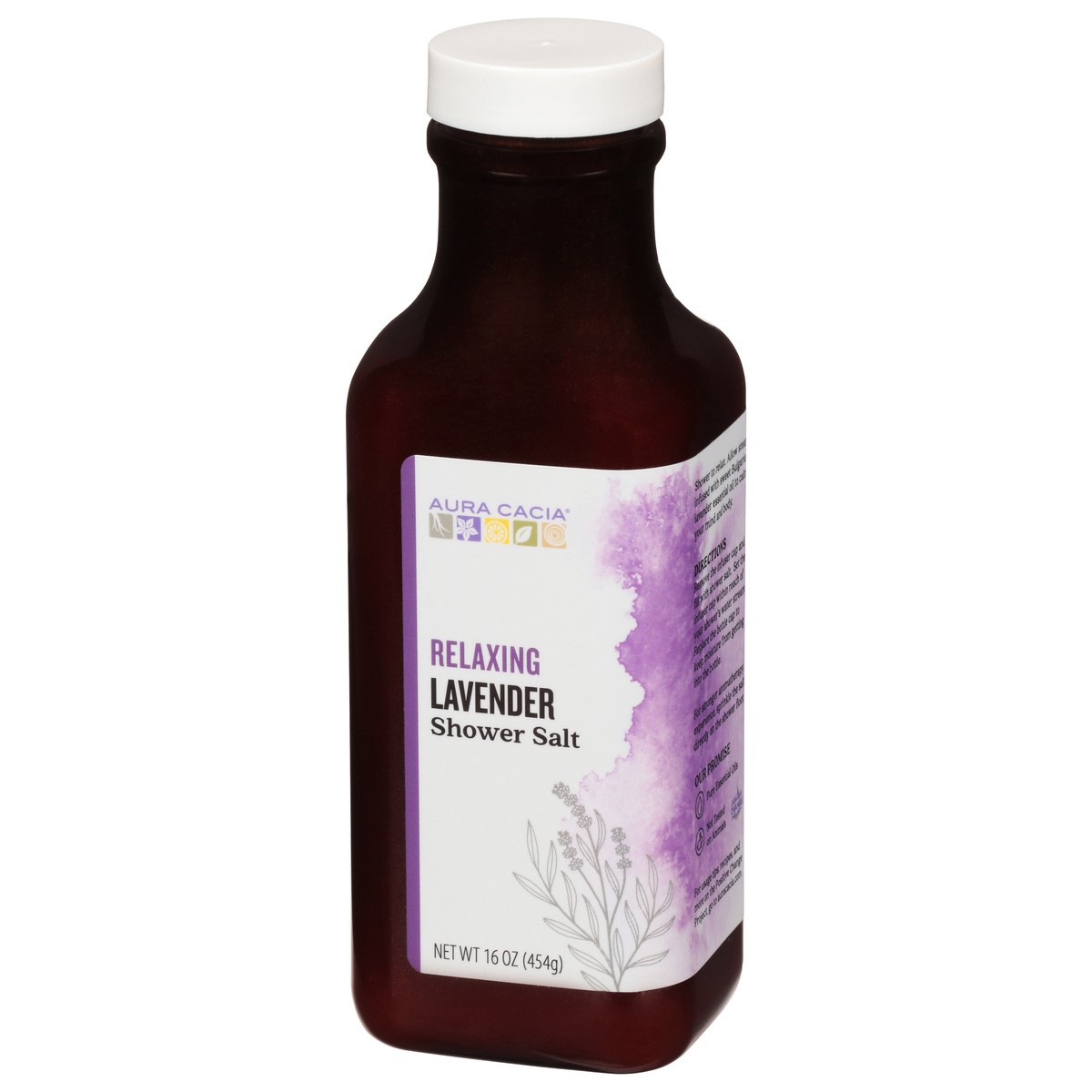 slide 2 of 12, Aura Cacia Relaxing Lavender Shower Salt 16 oz, 16 oz