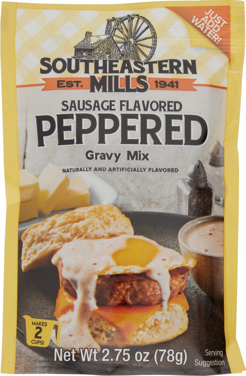 slide 6 of 8, Southeastern Mills Peppered Gravy W/Sausage Flavor 2.75 OZ, 2.75 oz