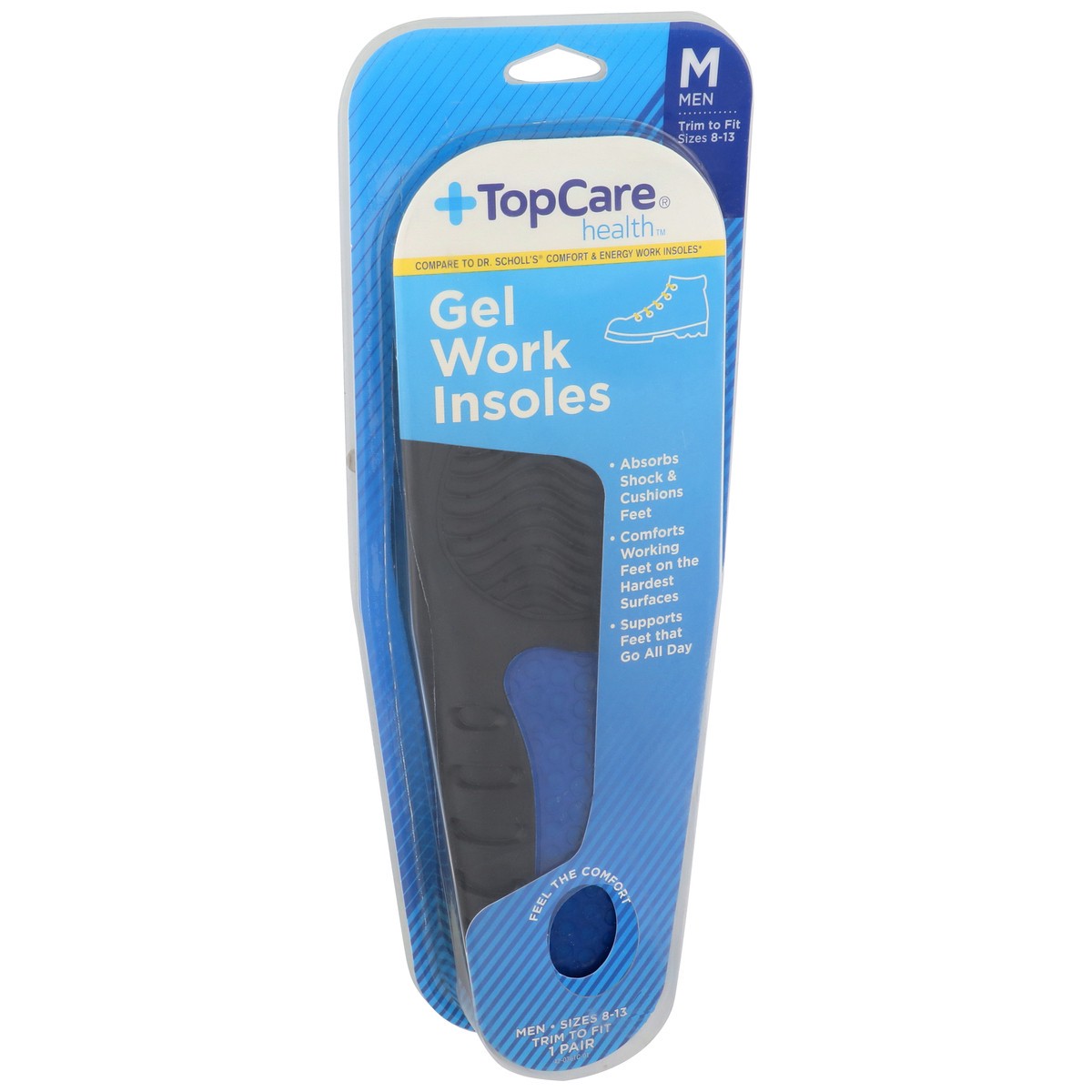 slide 2 of 8, TopCare High Energy Gel Work Insoles For Men, Conforts Working Feet, 1 pair