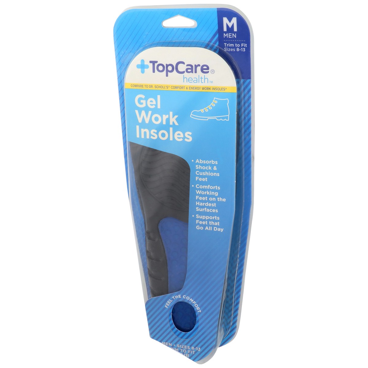 slide 3 of 8, TopCare High Energy Gel Work Insoles For Men, Conforts Working Feet, 1 pair