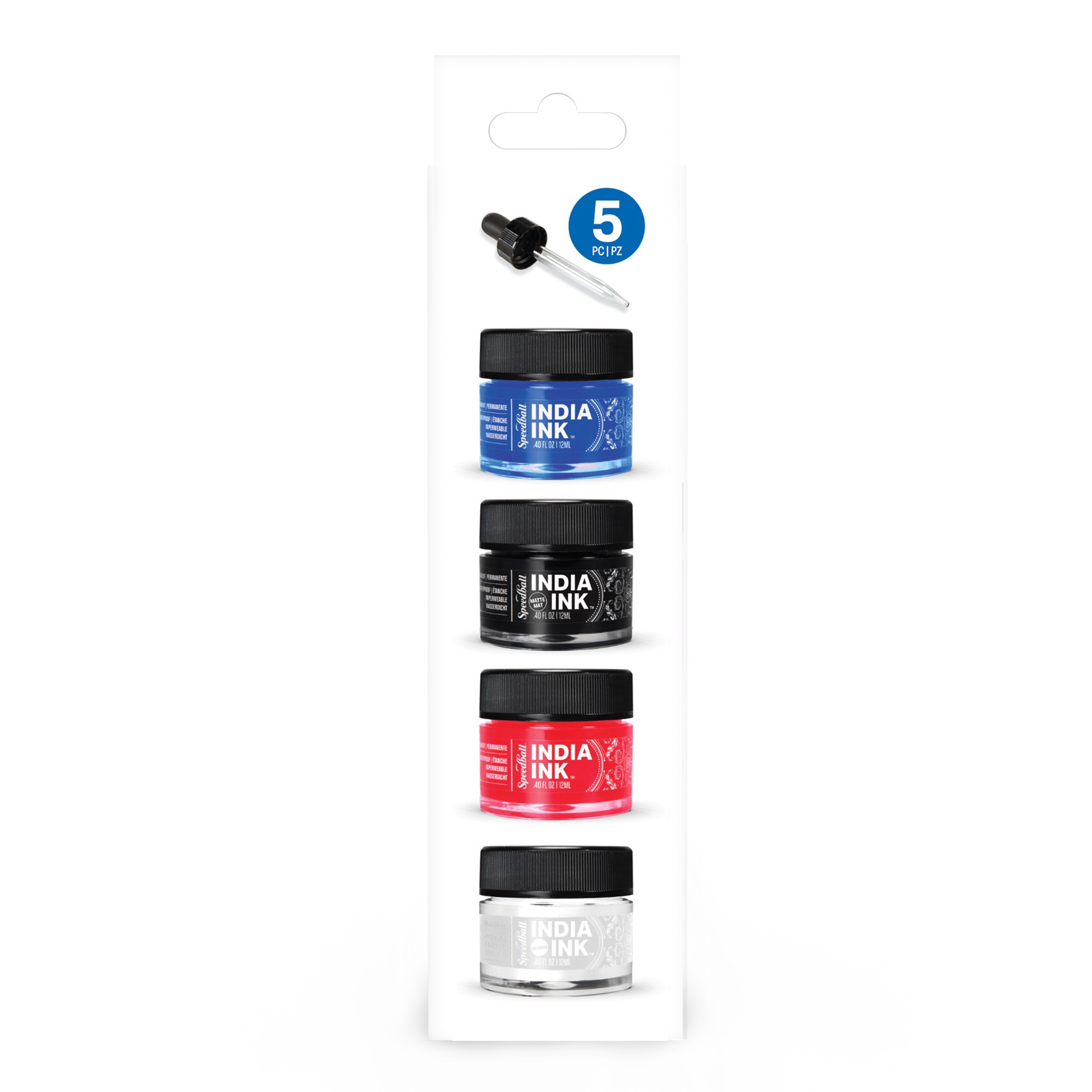 slide 4 of 8, Speedball India Ink Basic Color Set, 0.4 fl oz