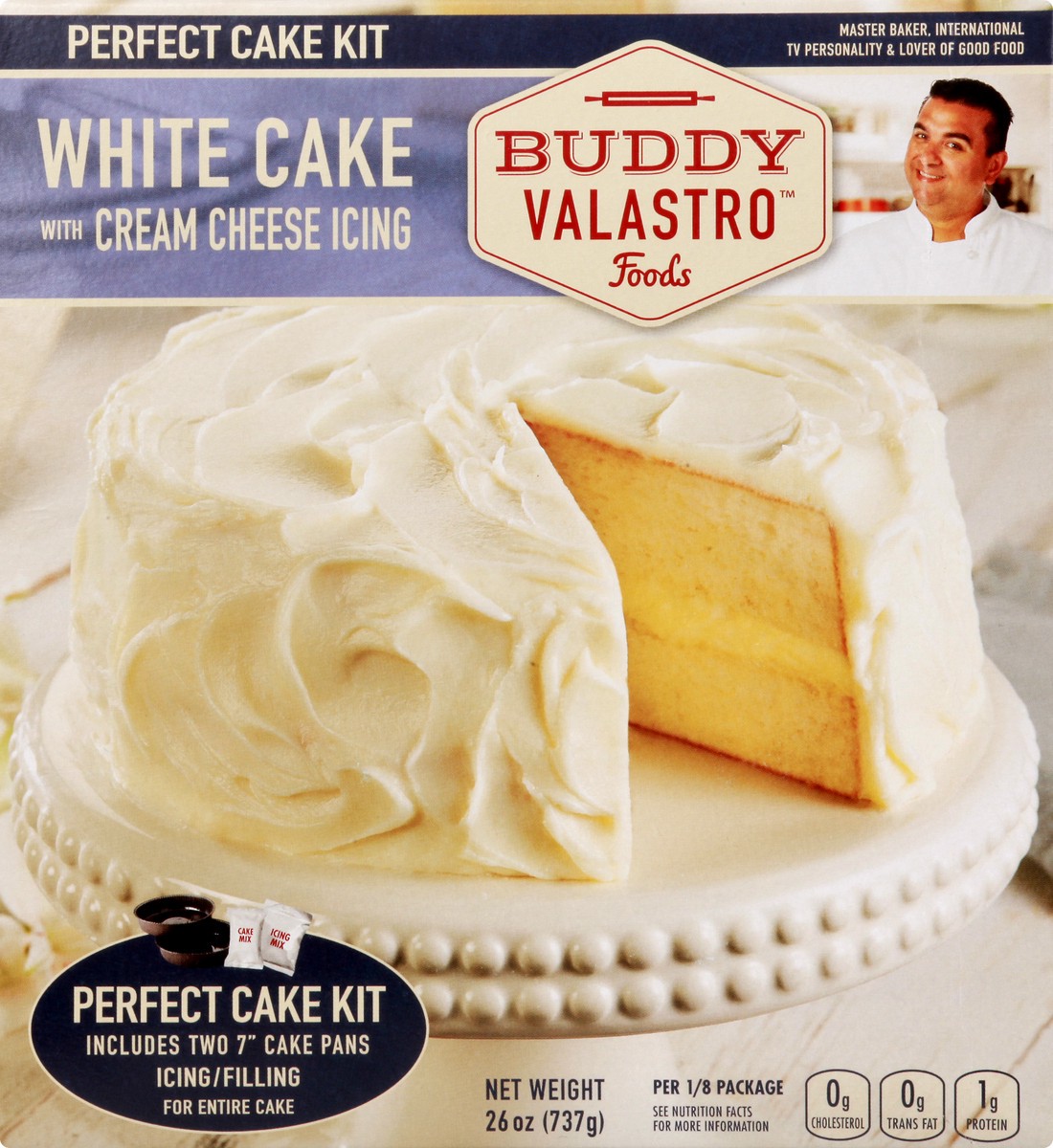 slide 7 of 13, BUDDY VALASTRO FOODS White Cake With Cream Cheese Icing Perfect Cake Kit 1 ea, 1 ea