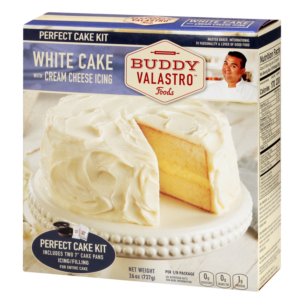 slide 13 of 13, BUDDY VALASTRO FOODS White Cake With Cream Cheese Icing Perfect Cake Kit 1 ea, 1 ea