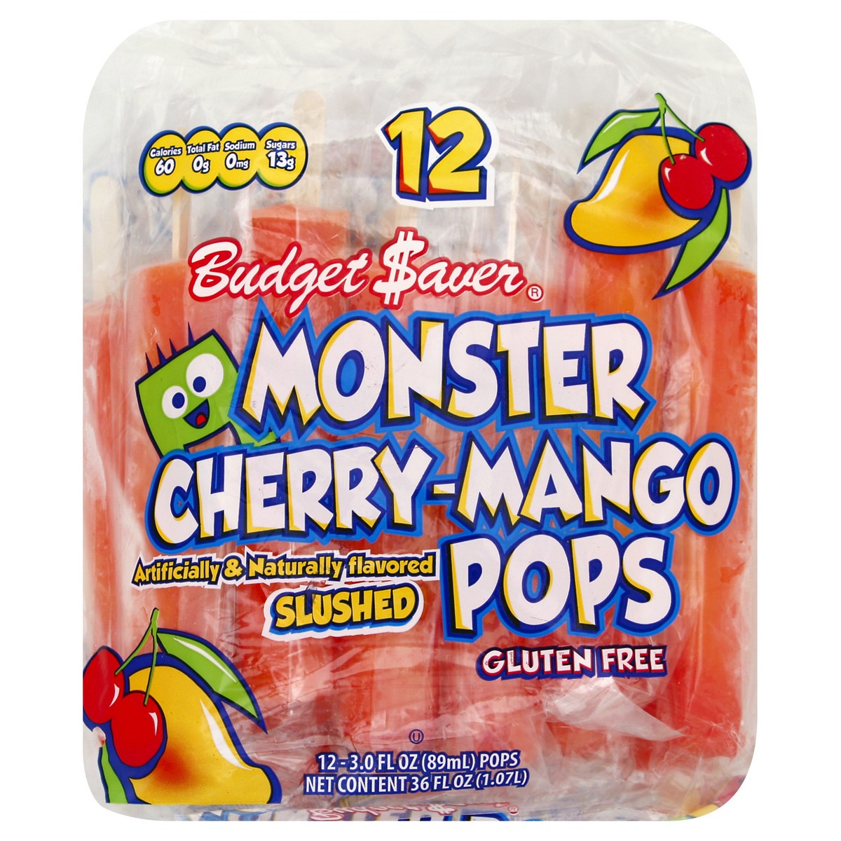 slide 4 of 6, Budget Saver Monster Pops 12 ea, 12 ct