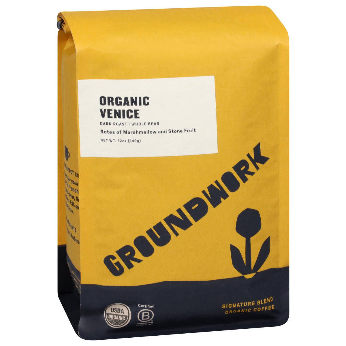 slide 2 of 9, Groundwork Dark Roast Whole Bean Organic Venice Coffee 12 oz, 12 oz