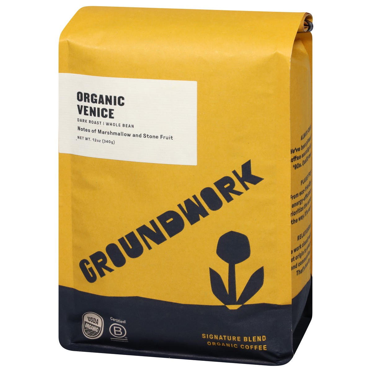 slide 9 of 9, Groundwork Dark Roast Whole Bean Organic Venice Coffee 12 oz, 12 oz