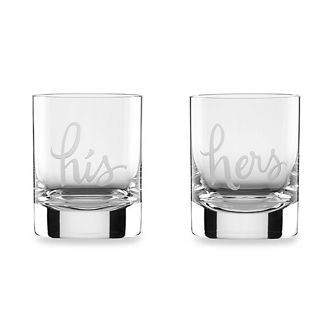 slide 1 of 1, Kate Spade New York Two of a Kind "His" & "Hers" Double Old Fashioned Glasses, 2 ct