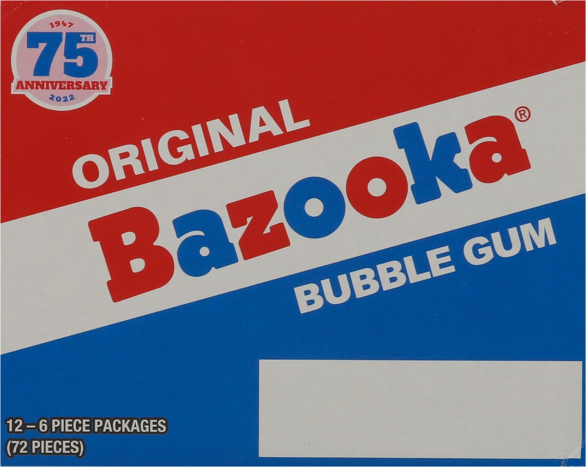 slide 2 of 12, Bazooka Original Bubble Gum Pack 12 - 6 ea, 12 ct