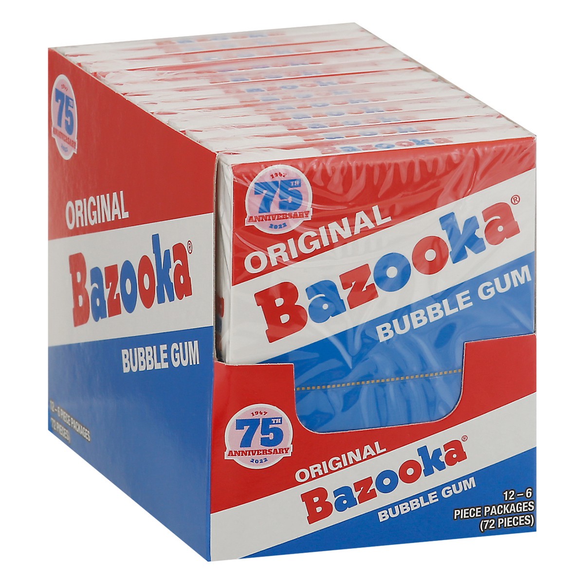 slide 5 of 12, Bazooka Original Bubble Gum Pack 12 - 6 ea, 12 ct