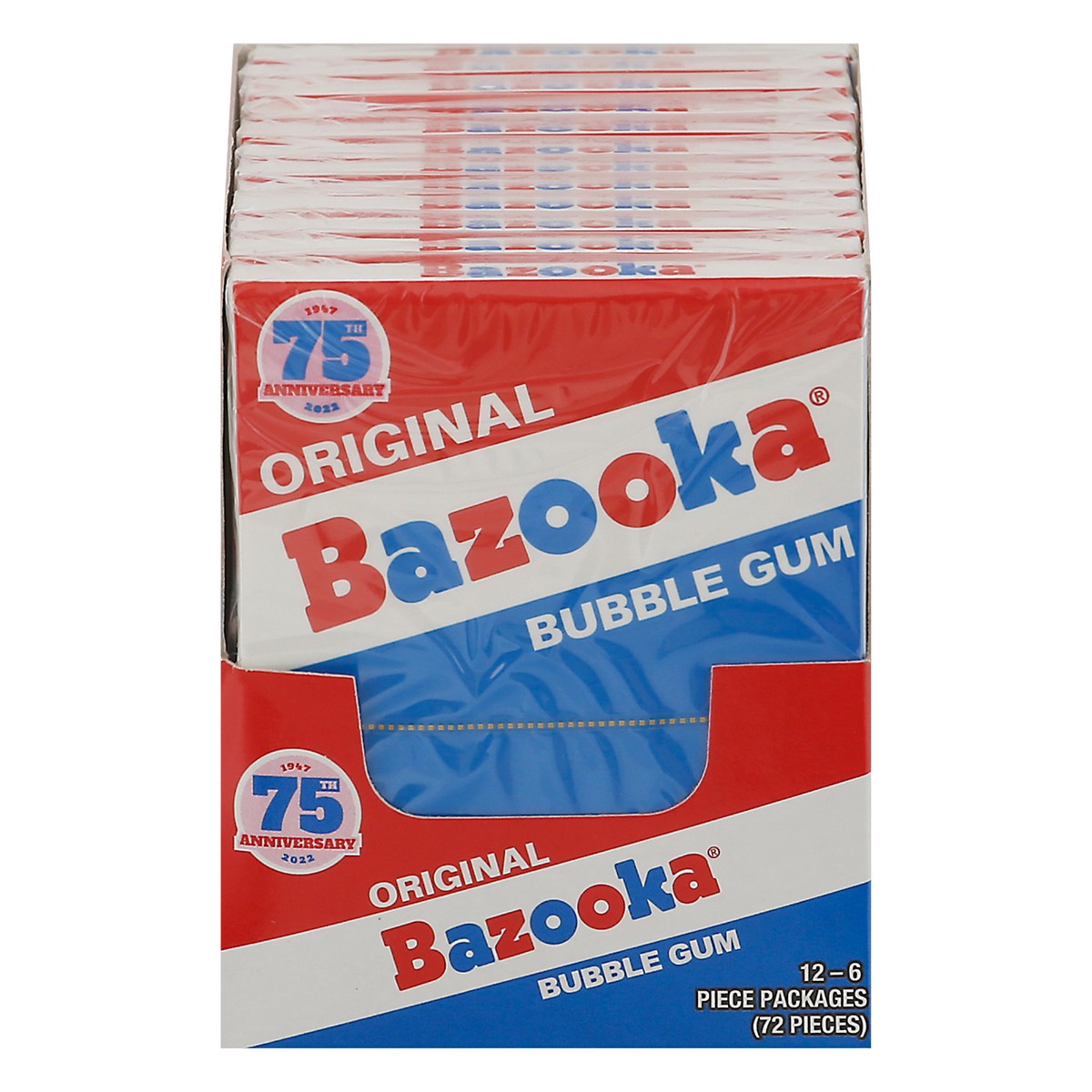 slide 1 of 12, Bazooka Original Bubble Gum Pack 12 - 6 ea, 12 ct