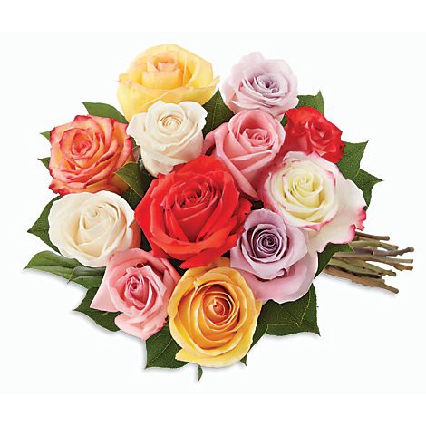 slide 1 of 1, Rainbow Roses - 12 Count, 12 ct