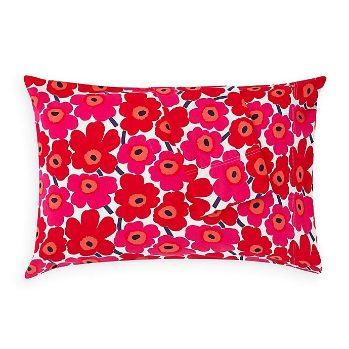 slide 1 of 3, Marimekko Unikko Standard Pillowcases - Red, 2 ct