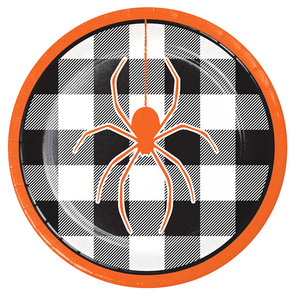 slide 1 of 1, Creative Converting Humerous Halloween Spider Party Lunch Plate, 8 ct