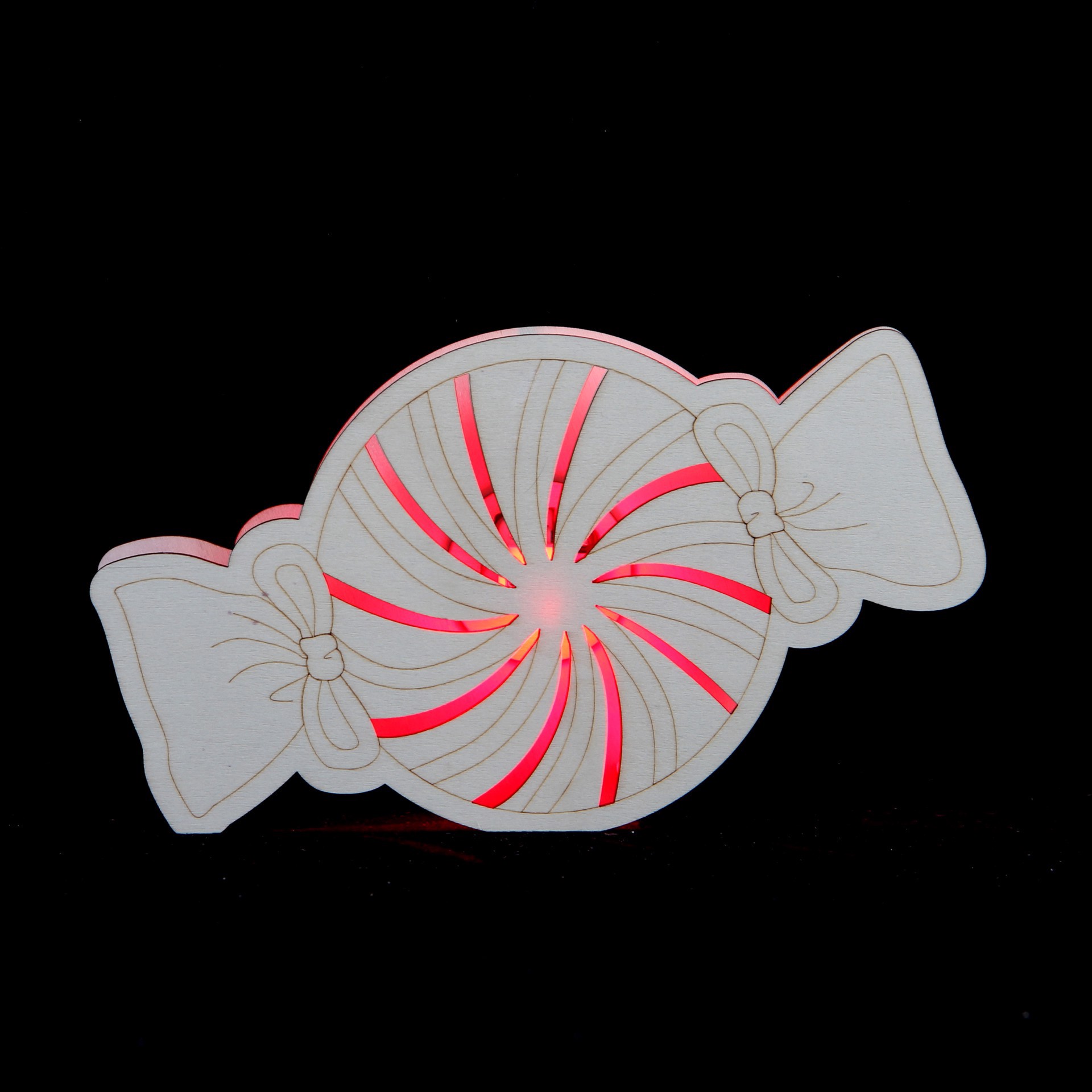 slide 2 of 3, 8.5" Unfinished Peppermint Diy Led Wood Decor By Make Market, 8.5 in