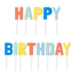 American Greetings Birthday Toothpick Candles, Colorful Happy Birthday