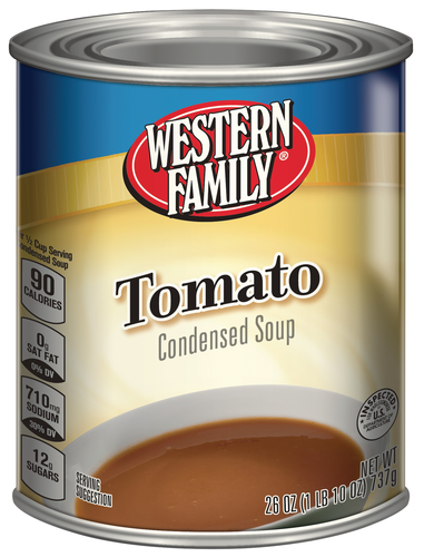 slide 1 of 1, Western Family Tomato Condensed Soup, 26 oz