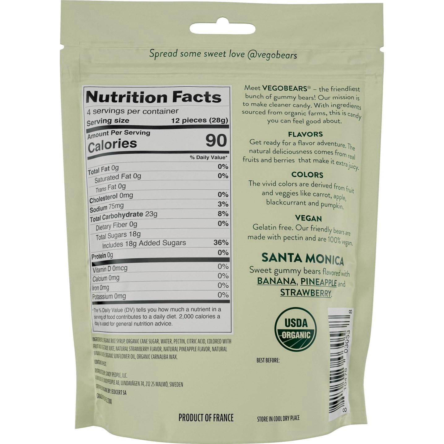 slide 3 of 4, Vegobears Santa Monica Fruity Gummy Bears 4 oz, 4 oz