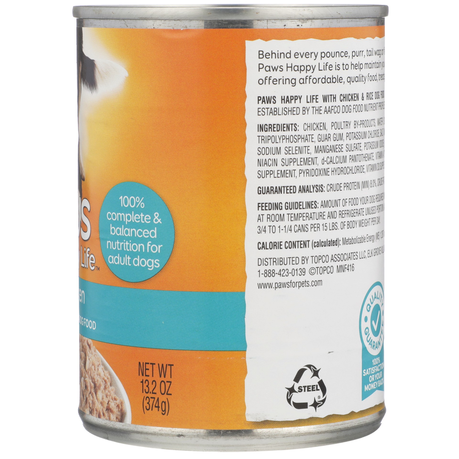 slide 2 of 6, Paws Happy Life Adult with Chicken & Rice Dog Food 13.2 oz, 13.2 oz
