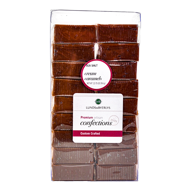 slide 1 of 1, L&B Sea Salt Chocolate Cream Caramels, 18 ct