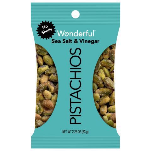 slide 1 of 1, Wonderful Pistachios No Shells Sea Salt & Vinegar Pistachios, 2.25 oz