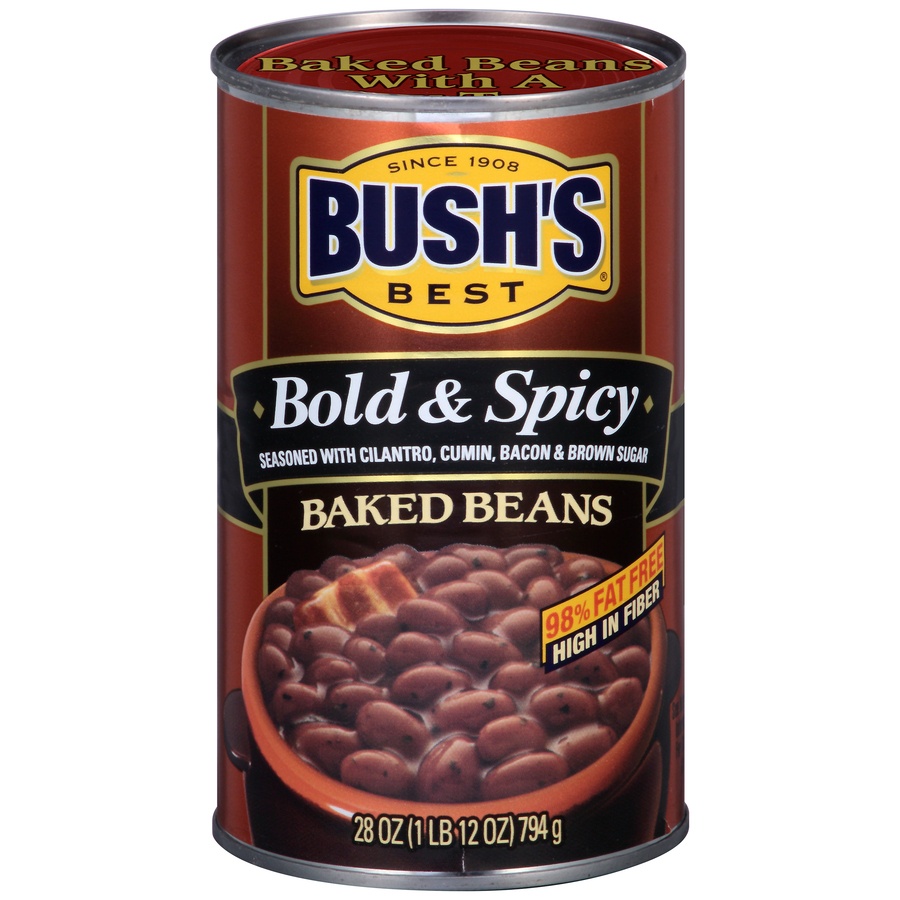 slide 1 of 1, Bush's Best Bold Spicy Baked Beans, 28 oz