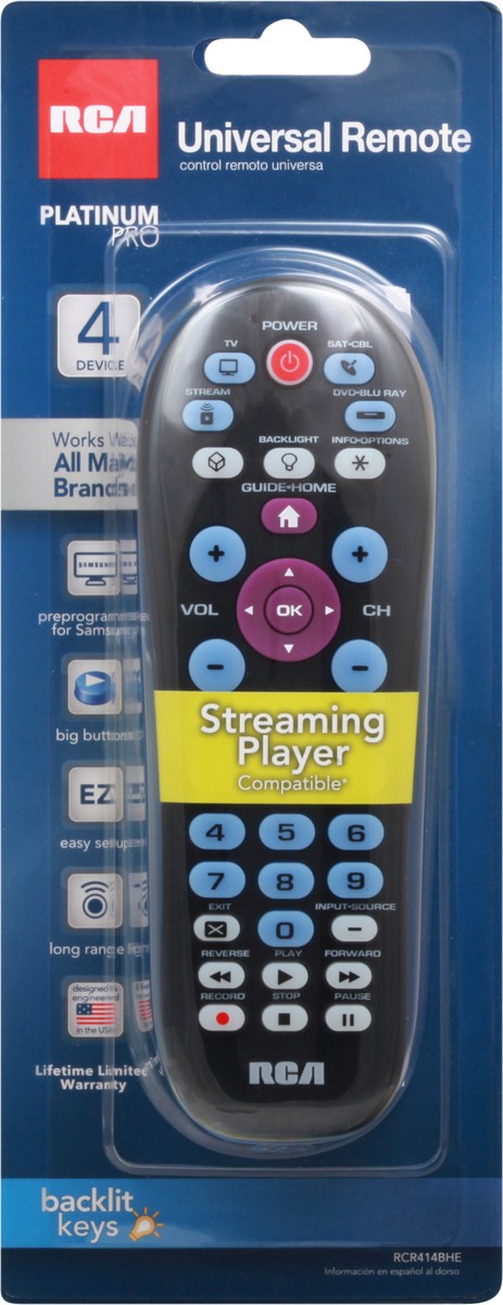 slide 1 of 9, RCA Platinum Pro Universal Remote 1 ea, 1 ct