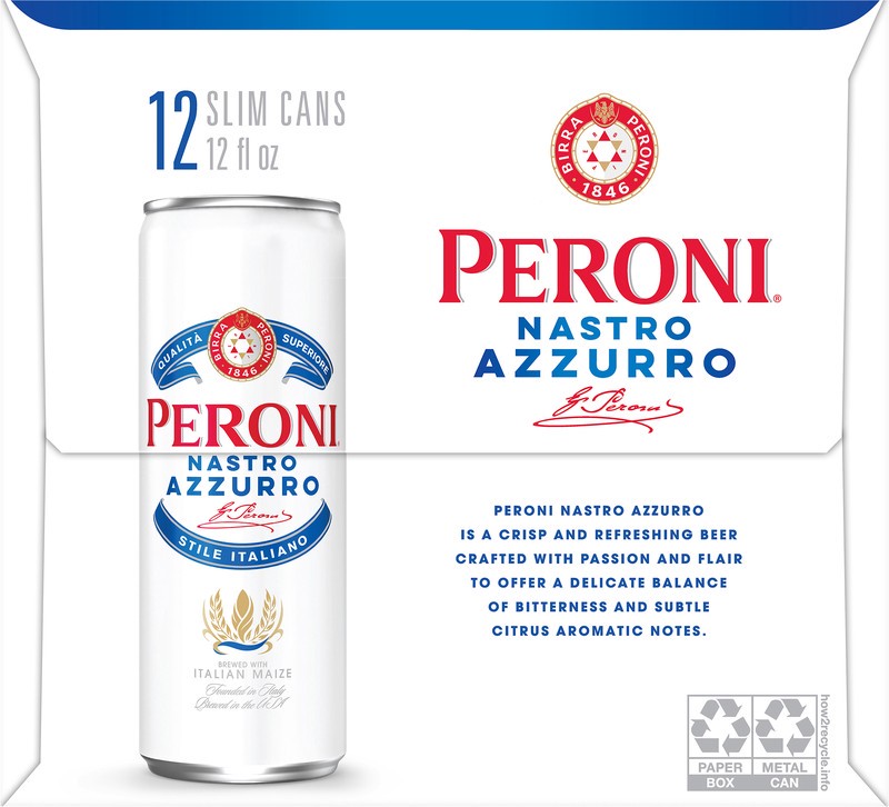 slide 3 of 5, Peroni Nastro Azzurro Beer, Lager, Italian Style, 12 ct