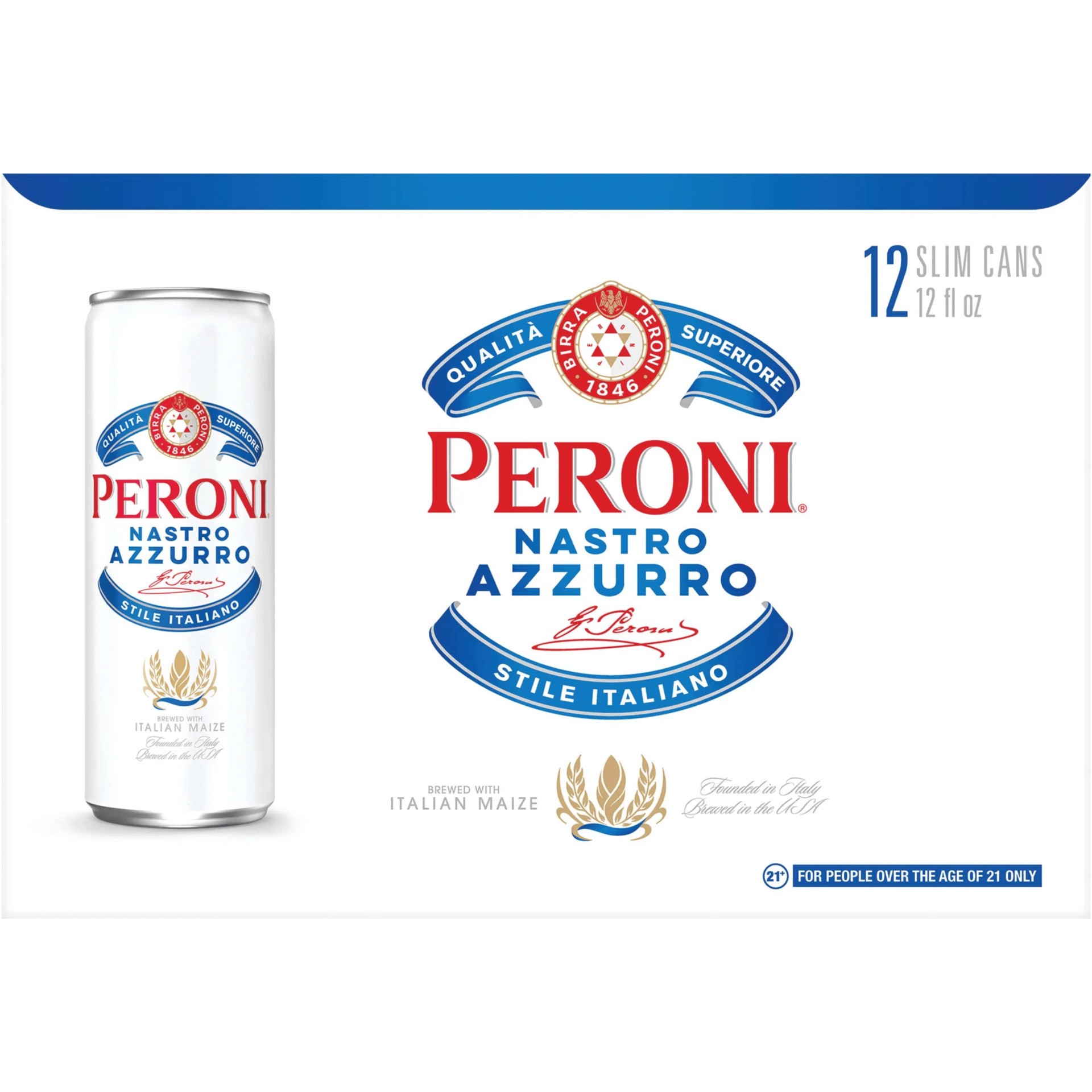 slide 4 of 5, Peroni Nastro Azzurro Beer, Lager, Italian Style, 12 ct