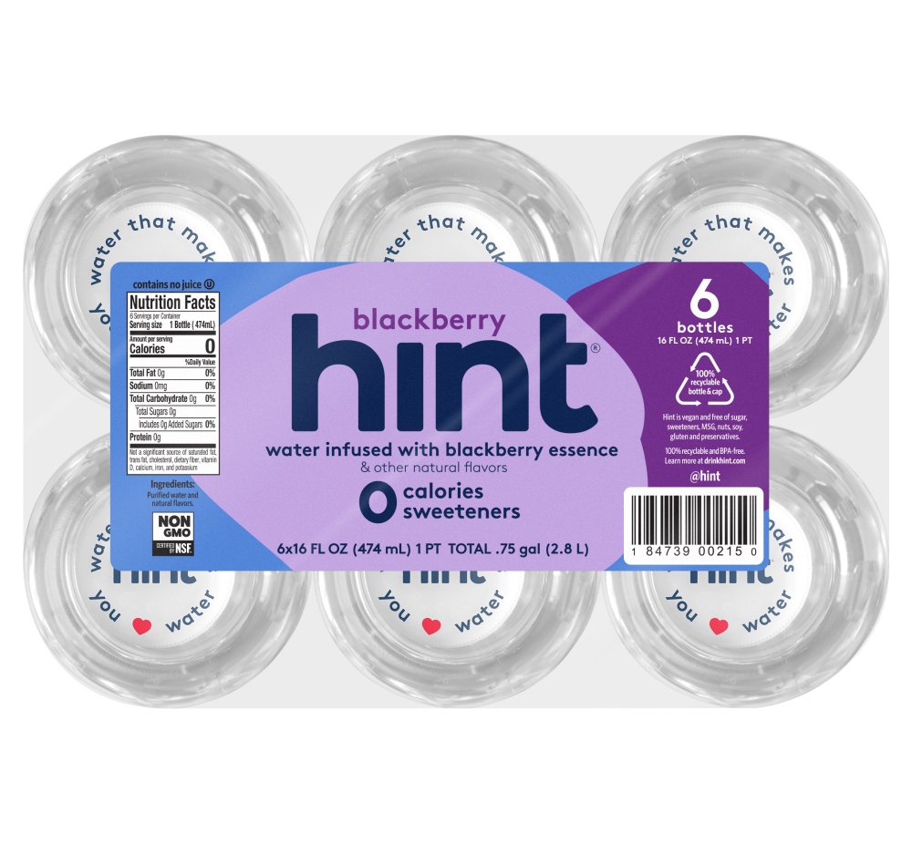 slide 5 of 5, hint Blackberry Flavored Water- 6 ct; 16 fl oz, 6 ct; 16 fl oz