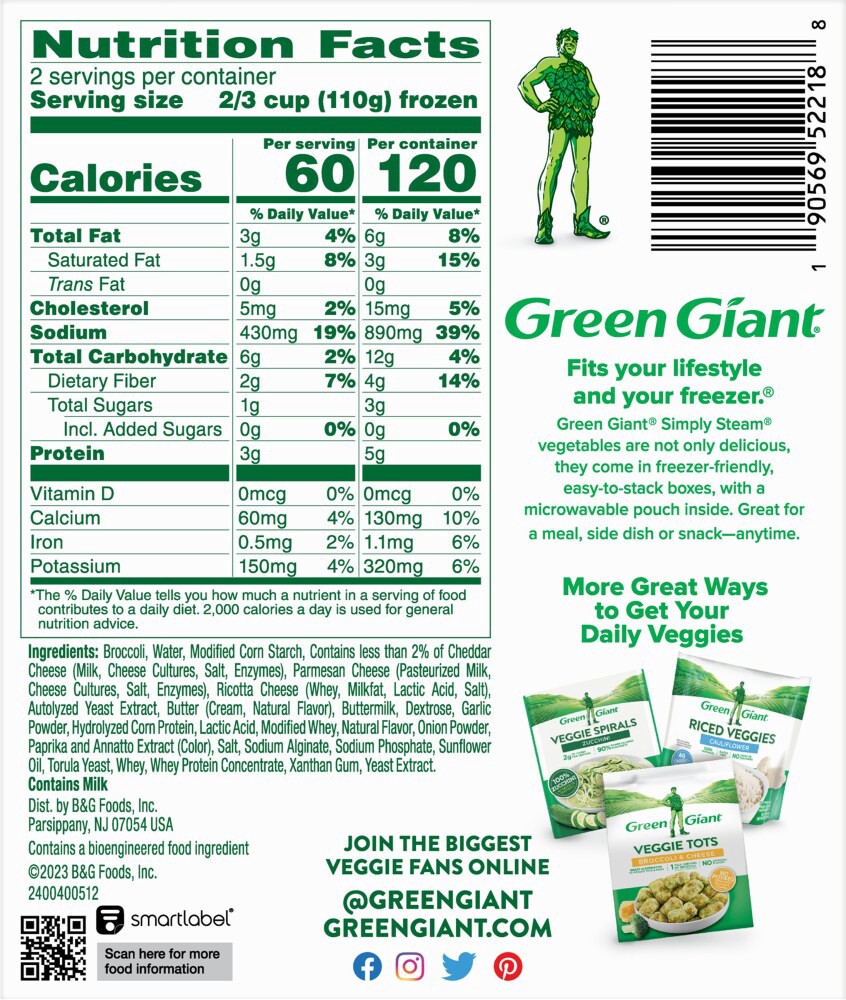slide 4 of 6, Green Giant Simply Steam Broccoli & Cheese Sauce, 8 oz