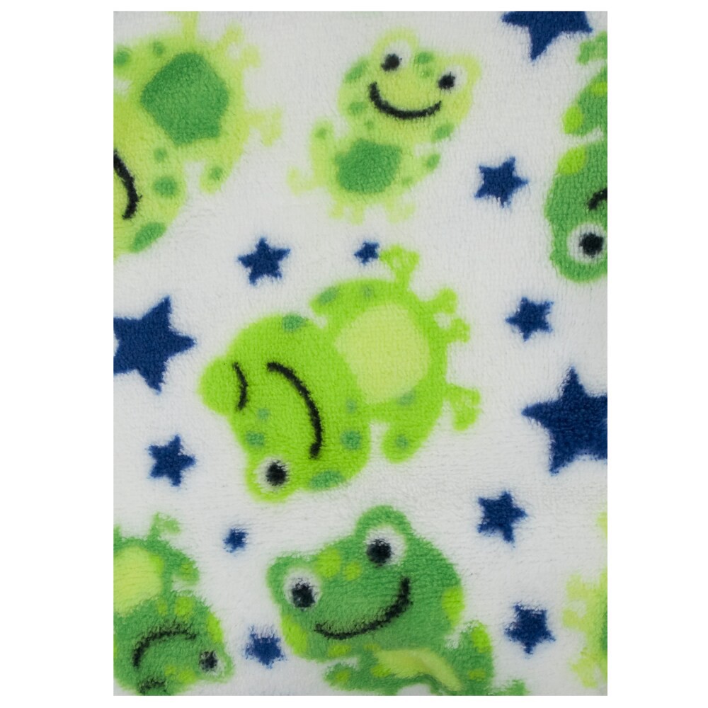 slide 4 of 4, Cutie Pie Frog Print Plush Baby Blanket - Green, 1 ct