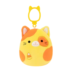 Squishmallows Candycorn Cat Clip-On Plush Toy, 3.5 in