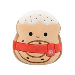Squishmallows Cinnamon Roll Toast W/Icing and Red Scarf