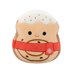 Squishmallows Cinnamon Roll Toast W/Icing and Red Scarf