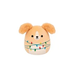 Squishmallows Golden Retriever with Cream Belly and String Lights