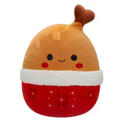 Squishmallows Brown Turkey Leg in Red Stocking
